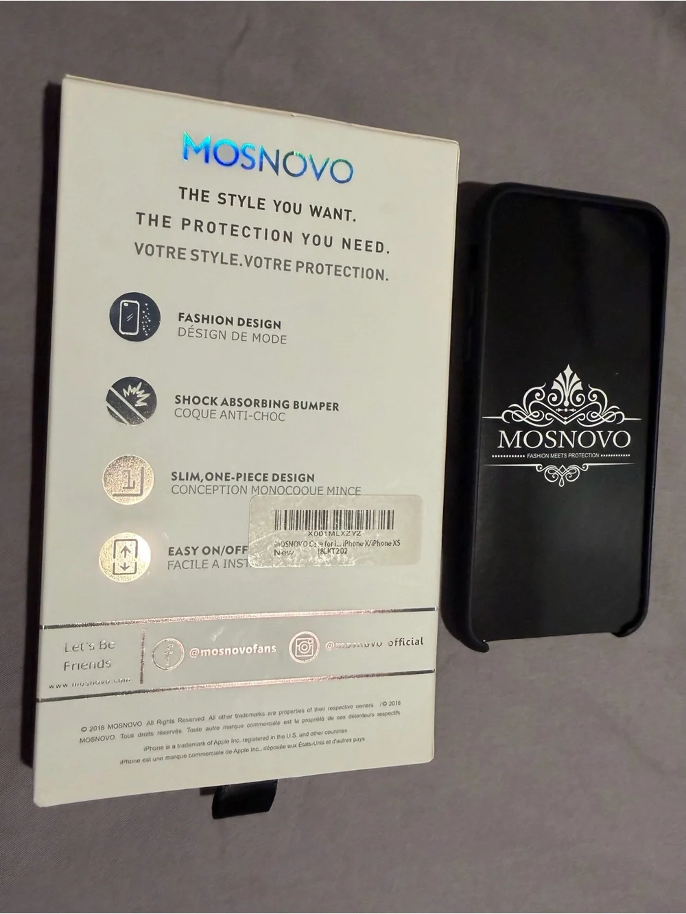 MOSNOVO Clear Protective Case for iPhone X / XS - New In Box